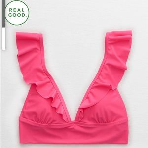 Aerie Ruffle Longline Bikini Top